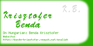 krisztofer benda business card